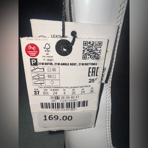 Zara White and Black Heeled Boots - Picture 6 of 10